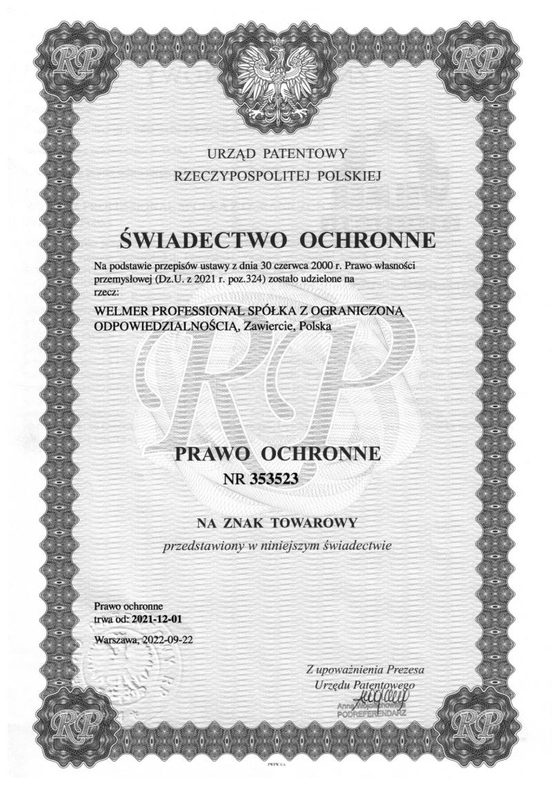 świadectwo ochronne